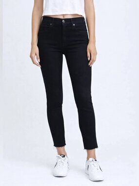 Pistola Aline High Rise Skinny Jeans Frayed Hem